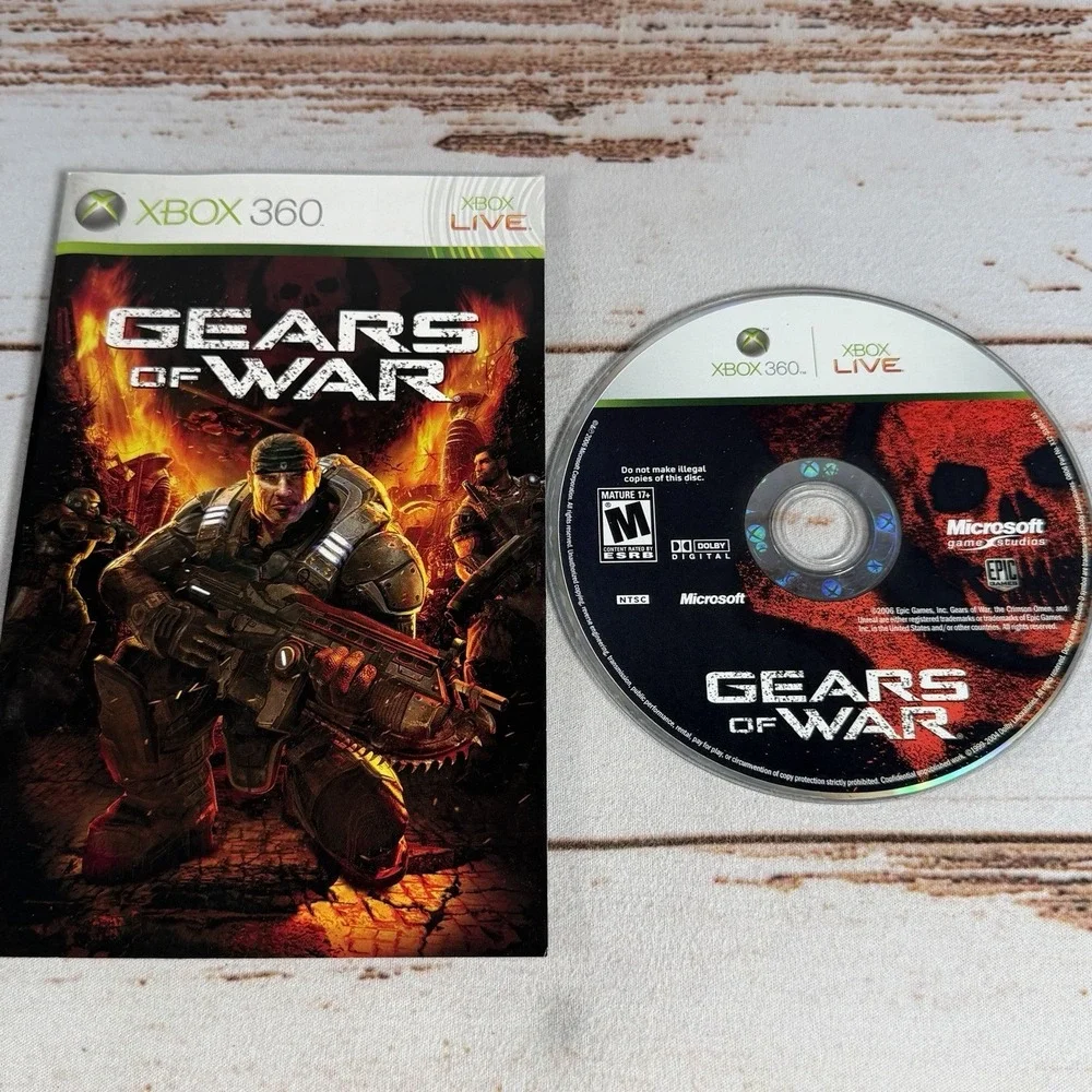Gears of War Microsoft Xbox 360 2006 Disc & Manual Resurfaced Tested Used